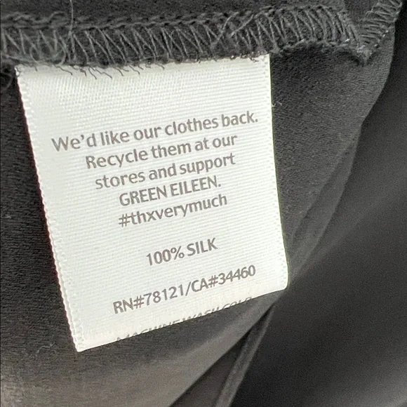 Eileen Fisher 100% Silk Black Asymmetrical Scoop-Neck Sleeveless Top Size XL - Picture 5 of 11